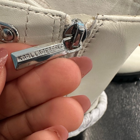 Karl Lagerfeld Chain Detail Combat Boots - Picture 8 of 10